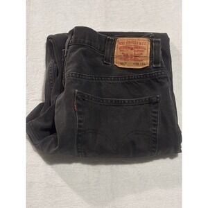 Levi's 550 Men's Black Jeans Relaxed Y2K 38x34 (actual 38x32.5) Distressed Faded